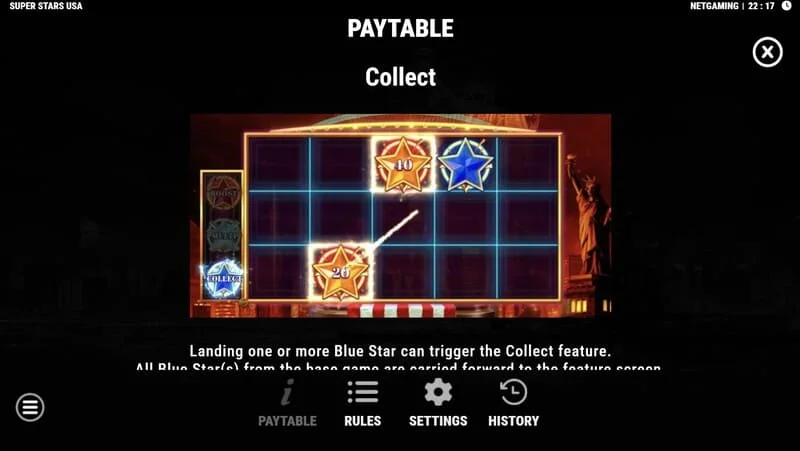Super Stars USA - Collect feature activation